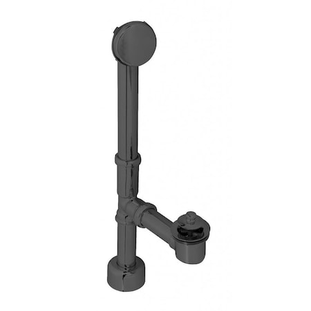 Westbrass Finished Twist & Close Bath Waste, Hidden Overflow -14" Make-Up, 17 Ga. in Powdercoated Flat Black D3211HK-62